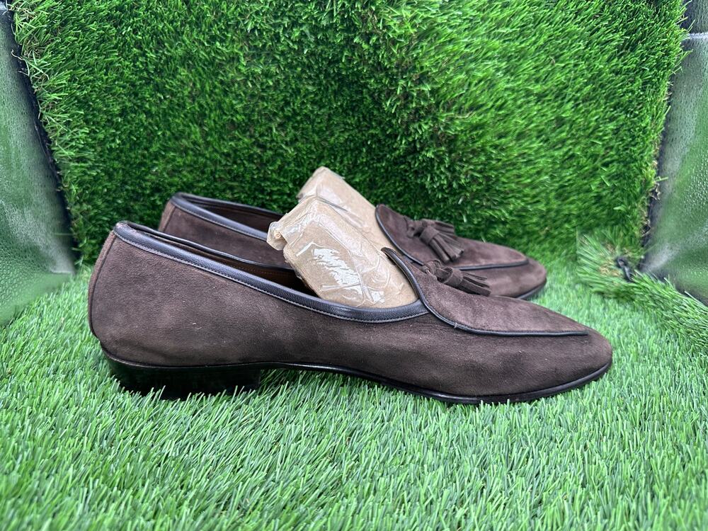 Baudoin & Lange x The Armoury Sagan Tassel Loafer Men's 11 Brown Suede Preppy